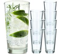 KADAX Lot de 8 Verres à boisson, verres à cocktail en verre robuste, verres à long drink, verres universels pour eau, jus, boissons ou whisky (8 x 340 ml)