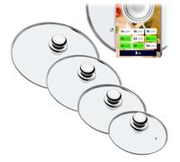 KADAX Lot de couvercles de casserole universels en verre avec poignée, résistants à la chaleur, différentes tailles, couvercle en verre pour casserole, poêle (20+24+26+28 cm, poignée en métal) K8380