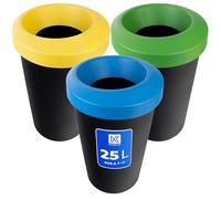 KADAX Poubelles, poubelles, 25 l, pour le tri des déchets, poubelles, 3 pièces