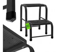 KADAX Tabouret marchepied "Strom", tabouret en aluminium jusqu'à 150 kg avec pieds antidérapants, 2 marches
