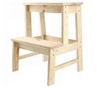KADAX Marchepied en Bois de Pin Naturel, Élégante Chaise pour Ajouter Une Touche de Charme Rustique (2 Marches)