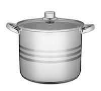 KADAX Marmite "Sveg", marmite haute avec couvercle en acier inoxydable, marmite universelle, marmite à légumes, argent, 18L