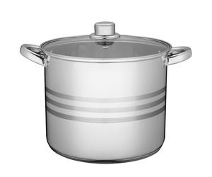 KADAX Marmite "Sveg", marmite haute avec couvercle en acier inoxydable, marmite universelle, marmite à légumes, argent, 21L