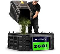 KADAX Module d'extension pour composter de jardin, système de compostage en plastique, module de compost de jardin résistant aux intempéries avec gouttières, module avec porte (260L)