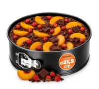 KADAX Moule à gâteau Ø 21,5 cm-30 cm, moule à charnière en tôle galvanisée et anti-adhésive, moule à gâteau rond avec fond plat, anti-fuite (∅ 21,5 cm, noir)