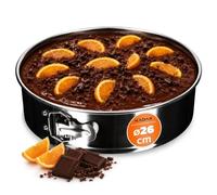 KADAX Moule à gâteau, moule de cuisson en tôle étamée pour pâtisserie, four, plateaux à gâteau à fond amovible pour cheesecake, ustensiles de cuisson ronds (⌀ 26 cm, argent)