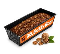 KADAX Moule à Gâteau Rectangulaire en Tôle Antiadhésive, Idéal pour Brioche, Brownie, Cake aux Fruits Confits, Pain de Viande et Terrine (30.5 x 12 cm, Noir)