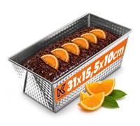KADAX Moule à Gâteau Rectangulaire en Tôle Étamée, Idéal pour Brioche, Brownie, Cake aux Fruits Confits, Pain de Viande et Terrine (31 x 15.5 cm, Argent)