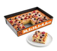 KADAX Moule à Gâteau Rectangulaire, Grand Moule à Pâtisserie avec Revêtement Antiadhésif et Bords Hauts, Accessoire de Cuisine (Noir, 30.5 x 25.5 cm)
