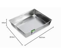 KADAX Moule à Gâteau Rectangulaire, Grand Moule à Pâtisserie avec Revêtement Antiadhésif et Bords Hauts, Accessoire de Cuisine (Argent, 30.5 x 25.5 cm)