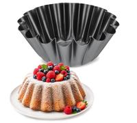 KADAX Moule à kouglof en tôle avec revêtement antiadhésif - Moule à gâteau haut ondulé - Pour tartes au bol et gâteaux au chocolat - 15,5 cm - Noir