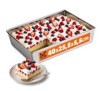 KADAX Moule à pâtisserie carré en acier galvanisé avec revêtement antiadhésif, moule à gâteau rectangulaire, pour gâteaux, cheesecakes, brownies, moule à pain (40 x 25,5 x 5,5 cm)