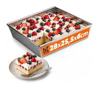 KADAX Moule à pâtisserie rectangulaire en acier galvanisé avec revêtement antiadhésif, moule à gâteau rectangulaire, pour gâteaux, brownies, moule à pain, répartition de la chaleur (28 x 25,5 x 6 cm)