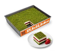 KADAX Moule à Pâtisserie Rectangulaire, Moule avec revêtement Anti-adhésif, Moule à Gâteau en Acier, Moule à Pain, Gâteaux, Toasts, Cheesecake (27,5 x 22,5 x 6 cm)