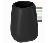 KADAX Mug de Salle de Bain, Tasse à Brosse à Dents en céramique, Tasse de Salle de Bain, Porte Brosse à Dents, Tasse à Eau, Finition Mate (Noir 2)