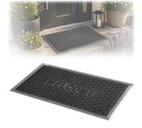 KADAX Paillasson d'entrée en polyester robuste avec côté en caoutchouc, résistant à la saleté en 6 motifs différents au choix, rectangulaire 75 x 45 cm, anthracite