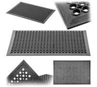KADAX Paillasson d'extérieur antidérapant en caoutchouc noir - Tapis d'entrée - Paillasson en caoutchouc - 90 x 150 cm