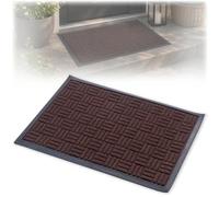 KADAX Paillasson en caoutchouc lavable pour intérieur et extérieur - 60 x 40 cm - Marron