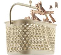 KADAX Panier à Pinces à Linge Classique à Suspendre Avec Crochet (Beige)