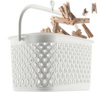 KADAX Panier à Pinces à Linge Classique avec Crochet (Blanc)
