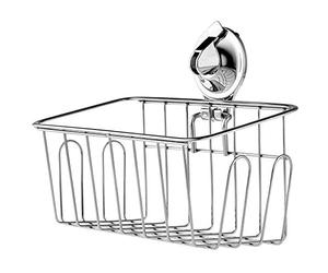 KADAX Panier de Douche Avec Ventouse en Acier Inoxydable, Étagère pour Salle de Bain, Baignoire, Éponge, Shampoing, Gel Douche