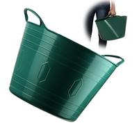 KADAX Panier Flexible en Plastique Multifonction - Avec Poignées, pour Linge, Jouets, Vêtements - Rond et Universel (Vert, 26 L)