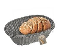 KADAX Panier tressé en polypropylène, panier à fruits, panier alimentaire, panier à petit-déjeuner, panier à couverts, panier de rangement (gris, ovale)
