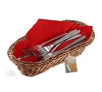 KADAX Panier tressé en polypropylène, panier à fruits, panier alimentaire, panier à petit-déjeuner, panier à couverts, panier de rangement (marron, allongé)