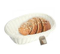 KADAX Panier tressé en polypropylène, panier alimentaire en 3 couleurs différentes, panier à petit-déjeuner, panier à couverts, panier de rangement (crème, ovale)