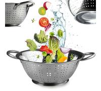 KADAX Passoire à Egoutter et Essorer Pâtes en Acier Inoxydable, Ustensile de Cuisine, Chinois, Essoreuse de Cuisine avec deux Poignées sur Pied et Base stable, Passe au Lave-vaisselle (24,5 cm)