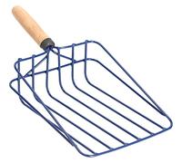 KADAX Pelle à légumes en métal, 37 x 18,5 cm, Petite Pelle avec Manche en Bois, Fourchette en Fil de Fer, Pelle à litière, Fourchette à Pommes de Terre, Pelle à légumes, Fourchette à Charbon (Courte)