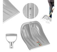 KADAX Pelle à neige de 49 cm de large, pelle à neige sans manche, pelle à neige, pelle à neige en plastique, pelle à neige (1, argent avec bord en aluminium)