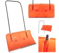 KADAX Pelle à Neige en Plastique dotée d'une Ferrure en Aluminium, Outil de Déneigement Robuste et Efficace avec Roues et Manche en Métal (Orange Clair)