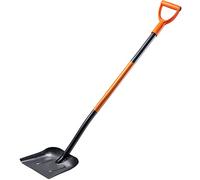 KADAX Pelle, Pelle à Sable avec poignée métallique, Pelle de Chantier en Acier trempé, Pelle de Chantier résistante, Pelle de Jardin, Pelle à Bord Plat (avec poignée en D, Noir/Orange)