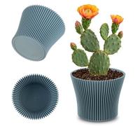 KADAX Petit pot de fleurs, en plastique, pour plantes grasses et herbes, pot moderne pour l'intérieur et l'extérieur, vert menthe, 11,5 cm