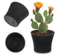 KADAX Petit pot de fleurs, en plastique, pour plantes grasses et herbes, pot moderne pour l'intérieur et l'extérieur, noir, 11,5 cm