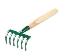 KADAX Petit Râteau en Métal, Râteau avec Manche en Bois, Râteau à Feuilles, Râteau à Feuilles, Râteau à Feuilles, Râteau à Pelouse pour Jardin, Râteau de Jardin, Râteau à Main Petit Balai à Feuilles