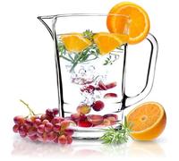 KADAX Pichet en Verre, Élégante Carafe pour Sublimer le Service de Boissons Fraîches telles que l'Eau, le Jus et la Limonade, Cruche avec Poignée (1.2L)