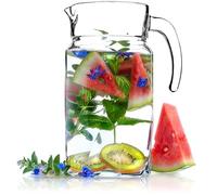 KADAX Pichet en Verre, Élégante Carafe pour Sublimer Le Service de Boissons Fraîches telles Que l'eau, Le Jus et la Limonade, Cruche avec Poignée (1.7L)