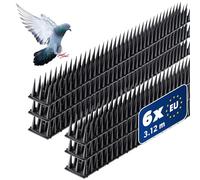 KADAX Pics Anti Pigeon et Anti Oiseaux, Dissuasif afin de Protéger Votre Balcon, Terrasse et Espaces Extérieurs, Repulsif en Plastique (Noir, Lot de 6)