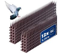 KADAX Pics Anti Pigeon et Anti Oiseaux, Dissuasif afin de Protéger Votre Balcon, Terrasse et Espaces Extérieurs, Repulsif en Plastique (Marron, Lot de 12)