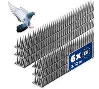 KADAX Pics Anti Pigeon et Anti Oiseaux, Dissuasif afin de Protéger Votre Balcon, Terrasse et Espaces Extérieurs, Repulsif en Plastique (Argent, Lot de 6)
