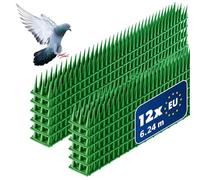 KADAX Pics Anti Pigeon et Anti Oiseaux, Dissuasif afin de Protéger Votre Balcon, Terrasse et Espaces Extérieurs, Repulsif en Plastique (Vert, Lot de 12)
