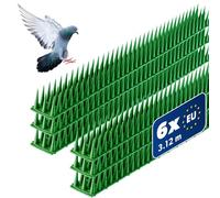 KADAX Pics Anti Pigeon et Anti Oiseaux, Dissuasif afin de Protéger Votre Balcon, Terrasse et Espaces Extérieurs, Repulsif en Plastique (Vert, Lot de 6)