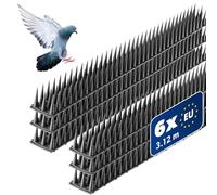 KADAX Pics Anti Pigeon et Anti Oiseaux, Dissuasif afin de Protéger Votre Balcon, Terrasse et Espaces Extérieurs, Repulsif en Plastique (Anthracite, Lot de 6)