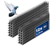 KADAX Pics Anti Pigeon et Anti Oiseaux, Dissuasif afin de Protéger Votre Balcon, Terrasse et Espaces Extérieurs, Repulsif en Plastique (Anthracite, Lot de 12)