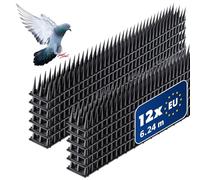 KADAX Pics Anti Pigeon et Anti Oiseaux, Dissuasif afin de Protéger Votre Balcon, Terrasse et Espaces Extérieurs, Repulsif en Plastique (Noir, Lot de 12)