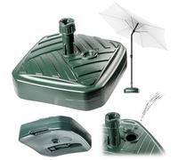 KADAX Pied de parasol rond à remplir avec du sable, de l'eau ou du gravier, support en plastique pour jardin, terrasse, plage (version 1 carré, vert)