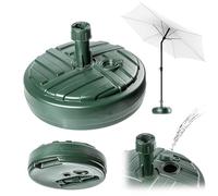 KADAX Pied de parasol rond à remplir avec du sable, de l'eau ou du gravier, support en plastique pour jardin, terrasse, plage (version 1 ronde, vert)