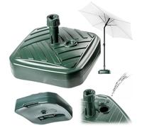 KADAX Pied de parasol rond à remplir avec du sable, de l'eau ou du gravier, support en plastique (version 1 carré, vert)